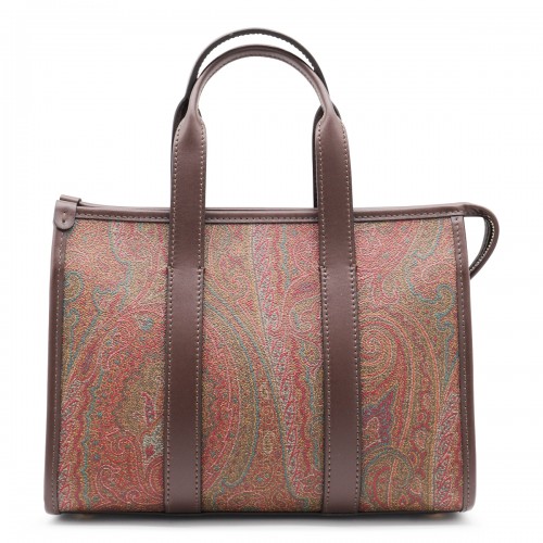 BROWN COTTON ARNICA TOP HANDLE BAG