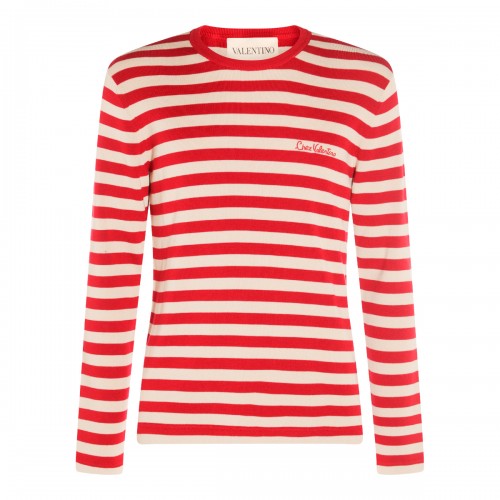 RED AND WHITE COTTON KNITWEAR
