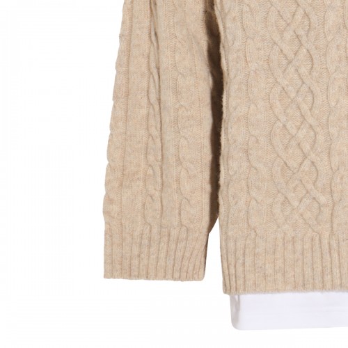 BEIGE WOOL KNITWEAR