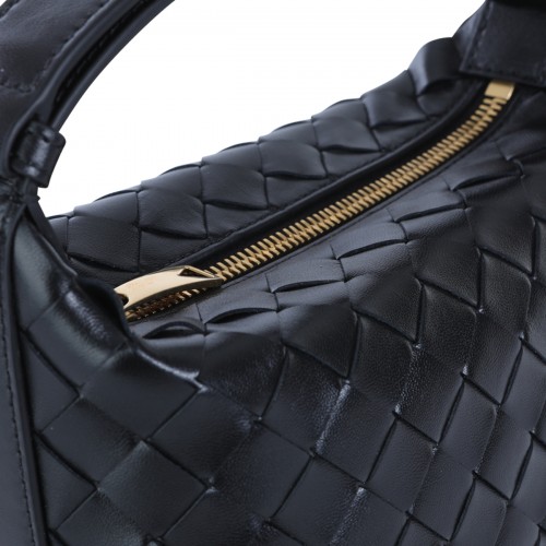 BLACK LEATHER CANDY WALLACE POUCHES