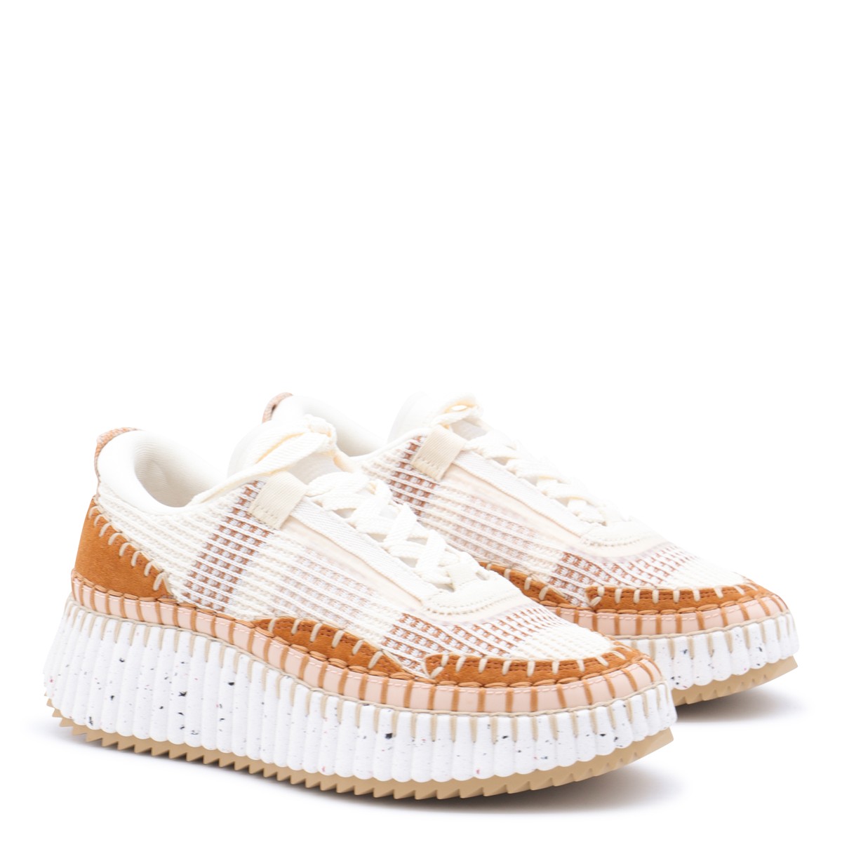 BROWN AND WHITE NAMA SNEAKERS BROWN AND WHITE NAMA SNEAKERS