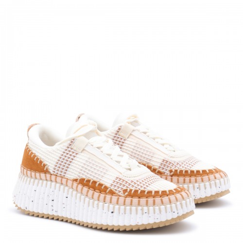 BROWN AND WHITE NAMA SNEAKERS