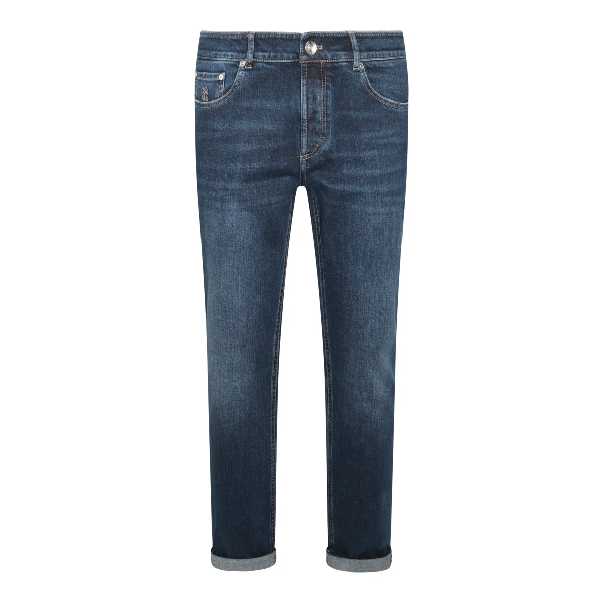 DARK BLUE COTTON JEANS