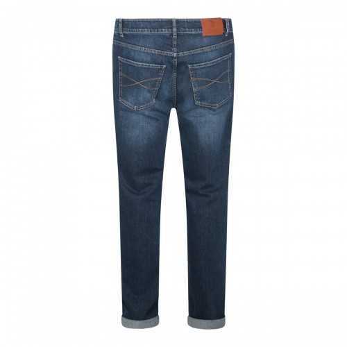 DARK BLUE COTTON JEANS