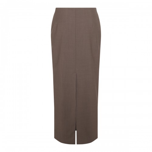 BROWN WOOL SKIRT