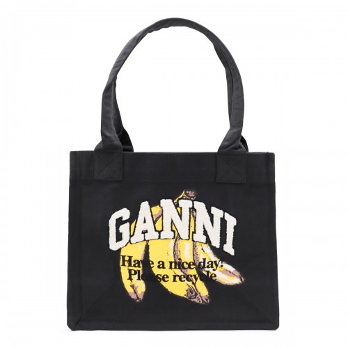 BLACK COTTON TOTE