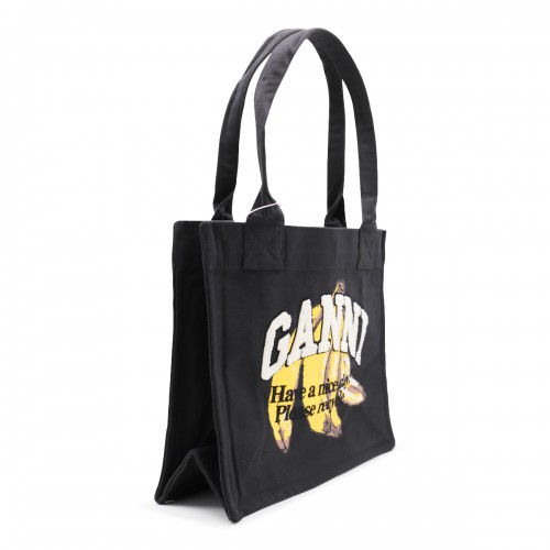 BLACK COTTON TOTE