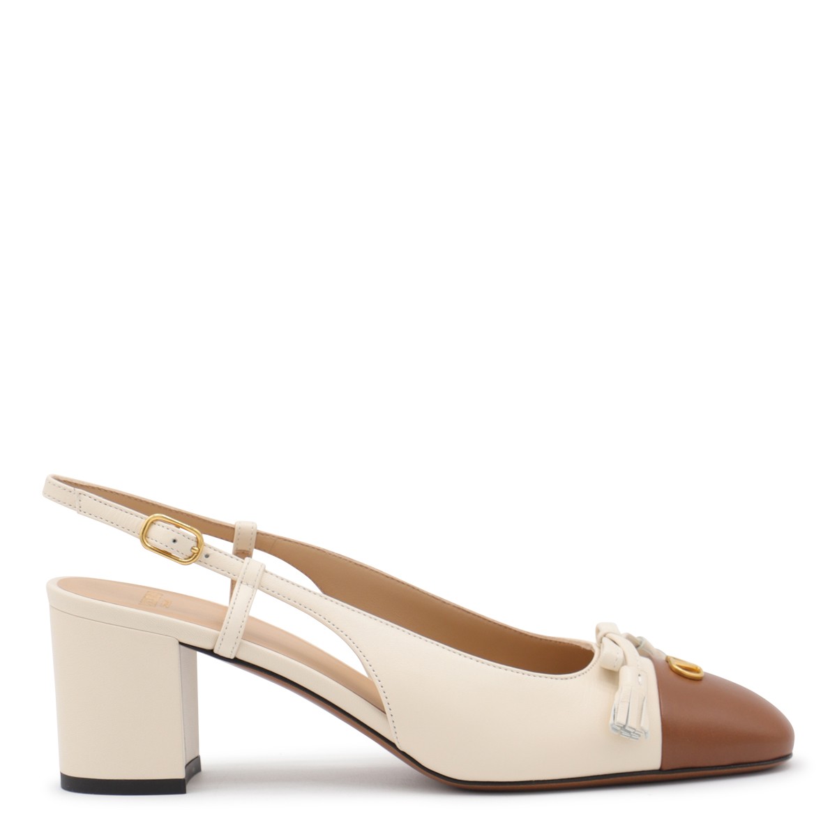 CREAM LEATHER VALET DU ROI PUMPS