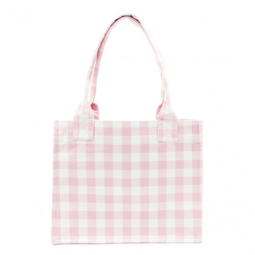 PINK AND WHITE COTTON TOTE