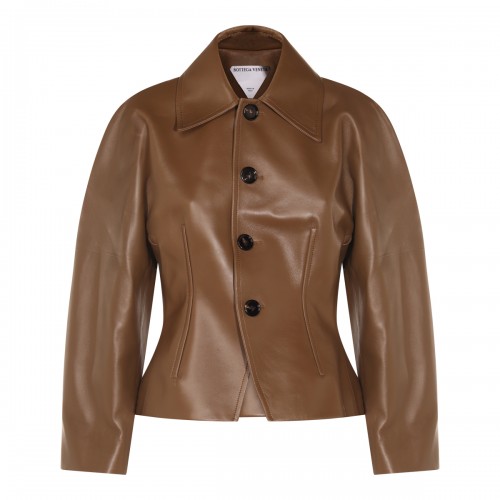 BROWN LEATHER CASUAL JACKET