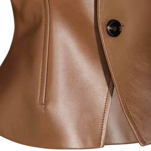 BROWN LEATHER CASUAL JACKET