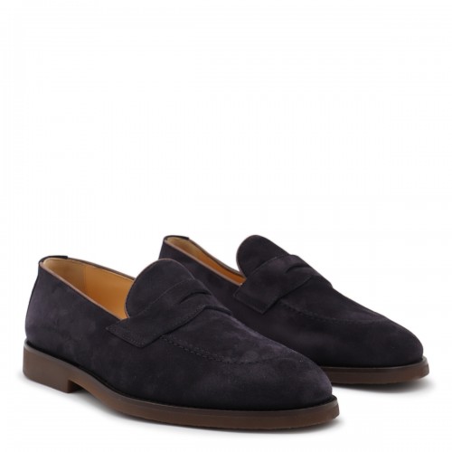NAVY LEATHER LOAFERS