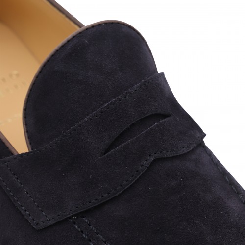NAVY LEATHER LOAFERS