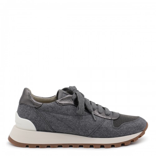 DARK GREY LEATHER SNEAKERS