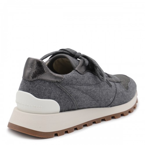 DARK GREY LEATHER SNEAKERS