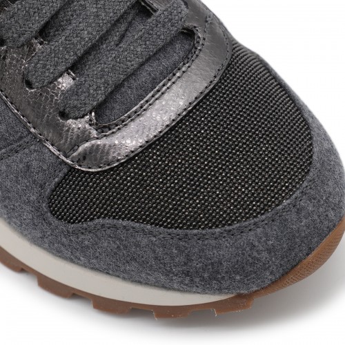 DARK GREY LEATHER SNEAKERS