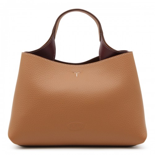 BROWN LEATHER TOP HANDLE BAG