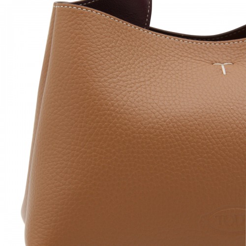 BROWN LEATHER TOP HANDLE BAG