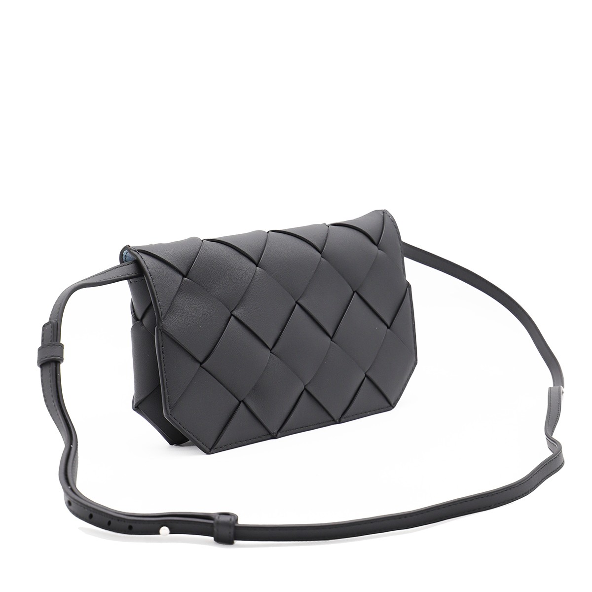 DARK GREY LEATHER DIAGO POUCH