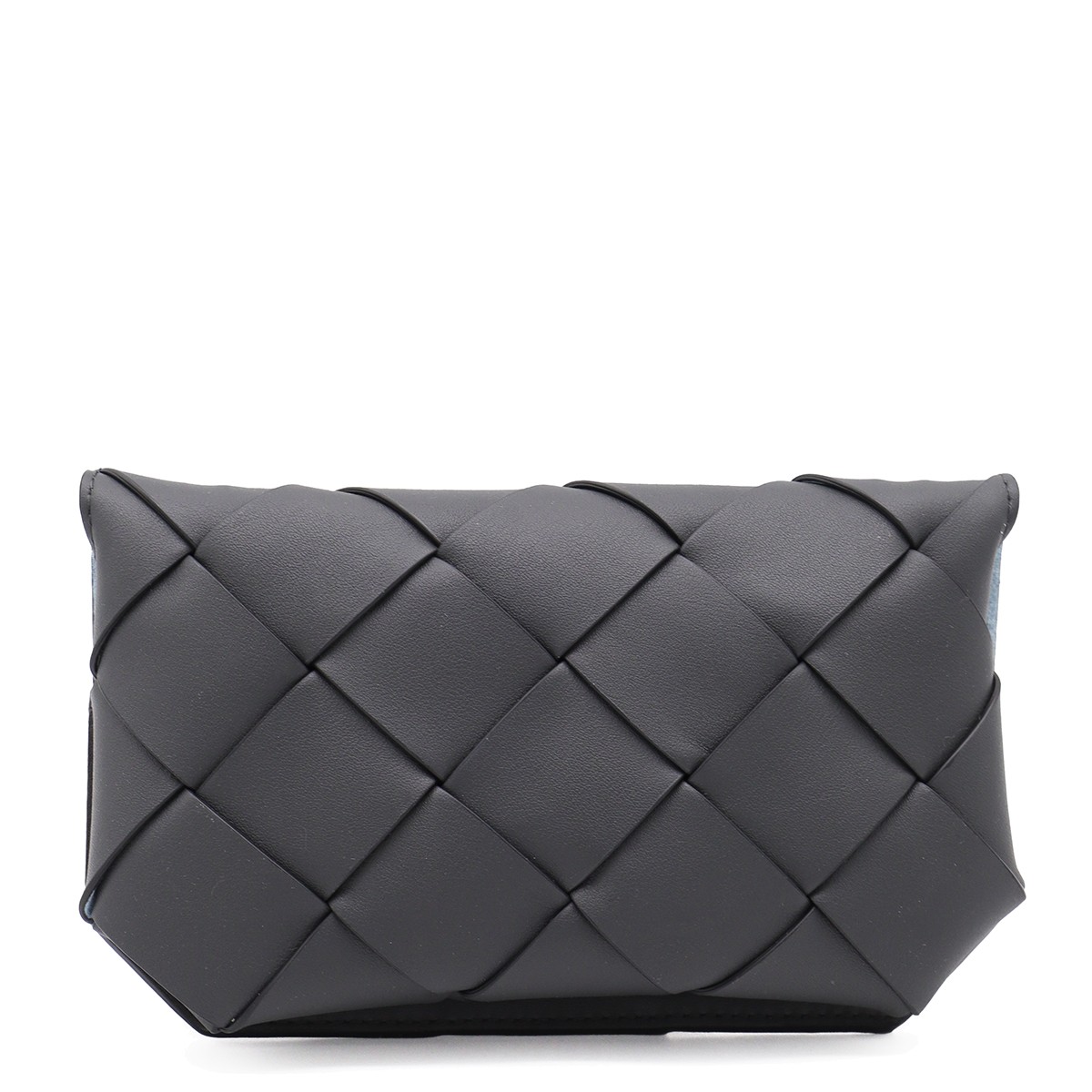 DARK GREY LEATHER DIAGO POUCH