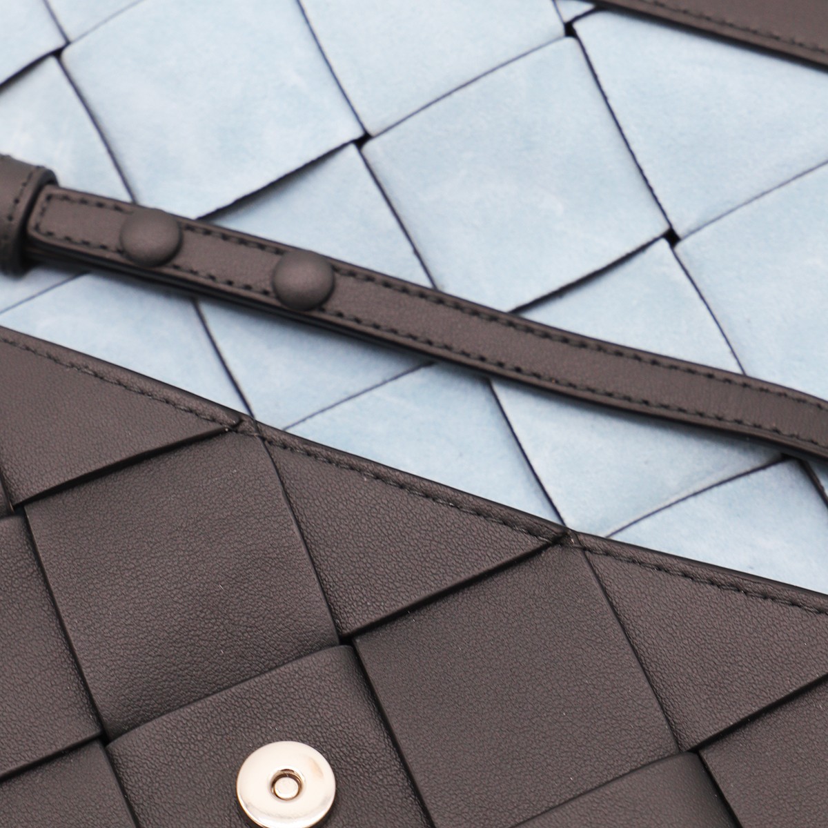 DARK GREY LEATHER DIAGO POUCH