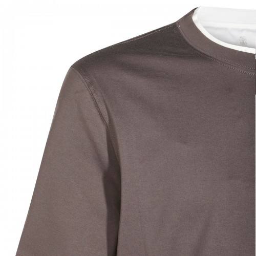 BROWN COTTON T-SHIRT