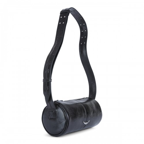 BLACK LEATHER LE DOUDOU SHOULDER BAG