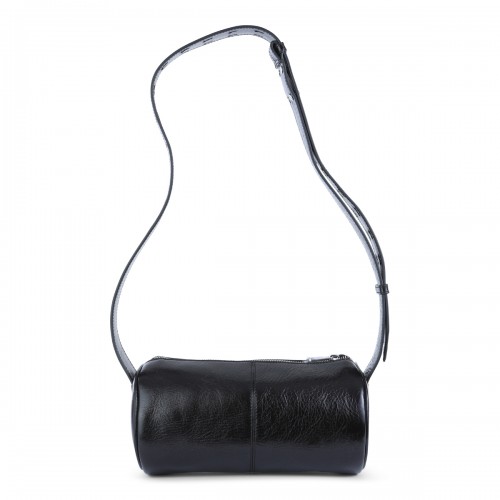 BLACK LEATHER LE DOUDOU SHOULDER BAG