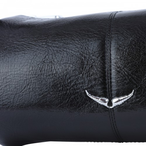 BLACK LEATHER LE DOUDOU SHOULDER BAG