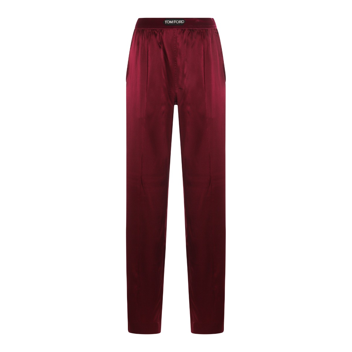 DARK RED SILK PJ PANTS