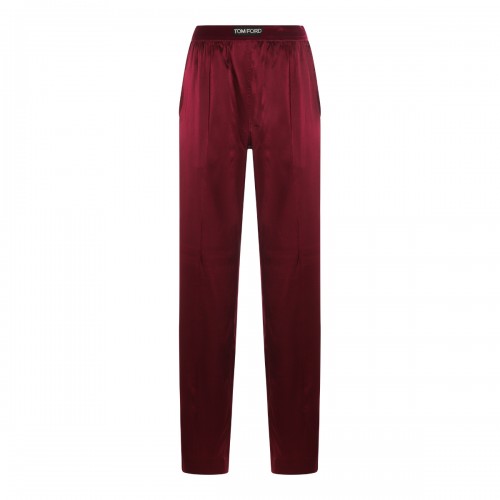 DARK RED SILK PJ PANTS