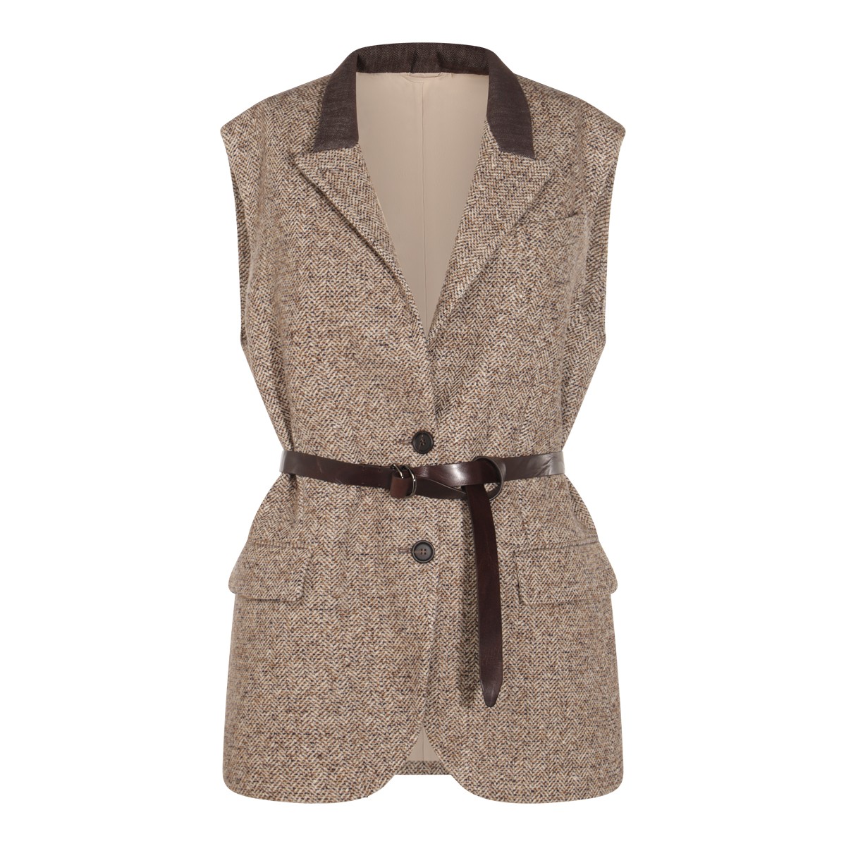 BROWN COTTON BLAZER
