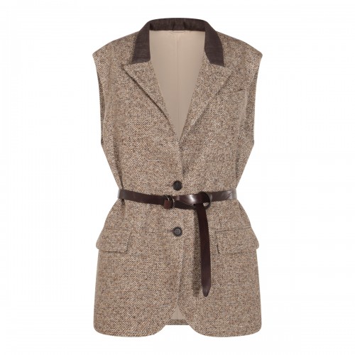 BROWN COTTON BLAZER