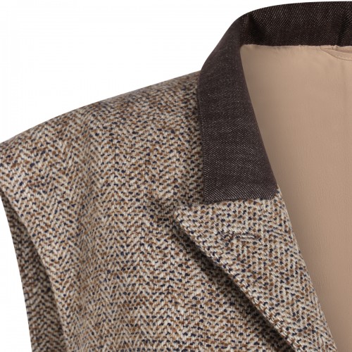 BROWN COTTON BLAZER