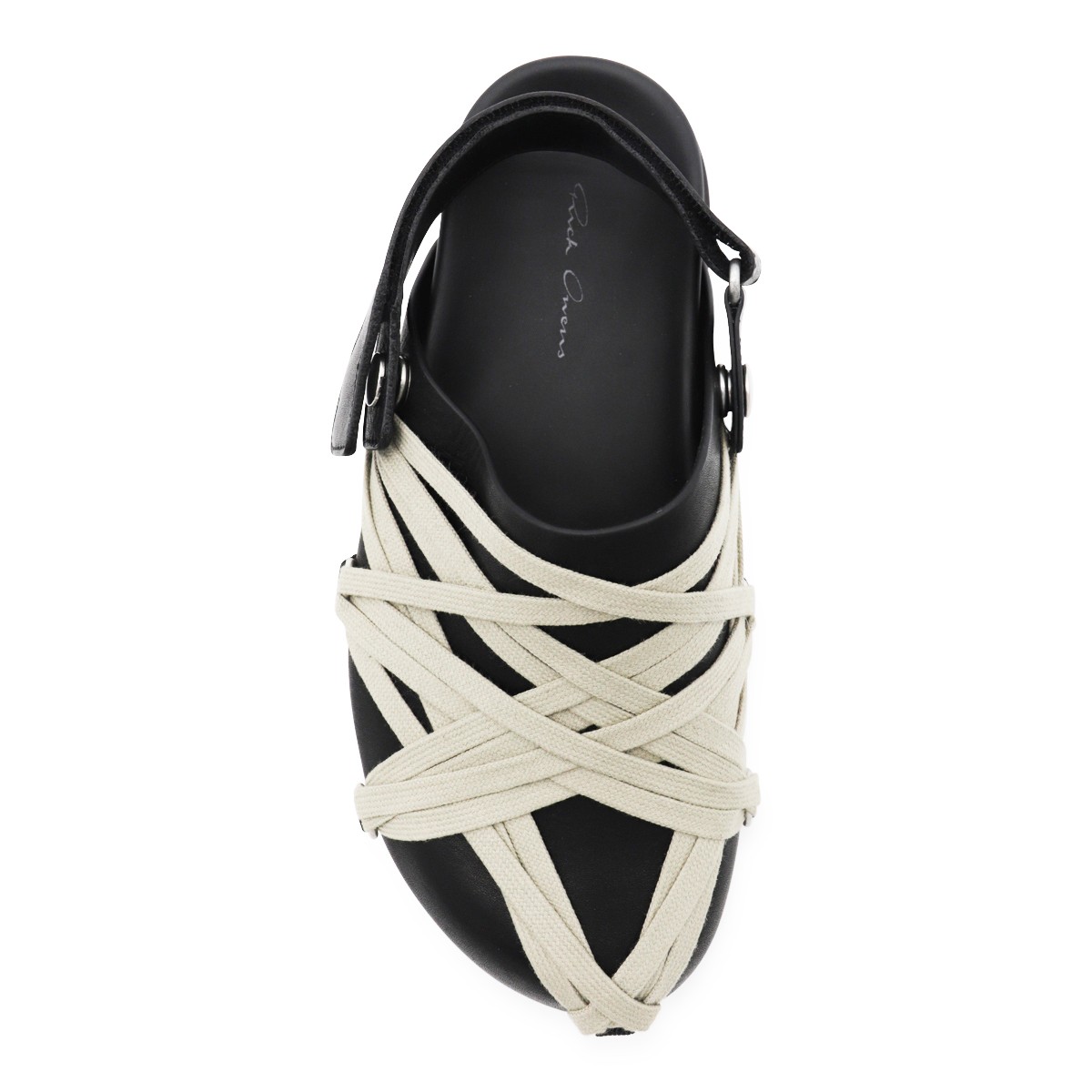 BLACK LEATHER MEGALACED FLATS BLACK LEATHER MEGALACED FLATS