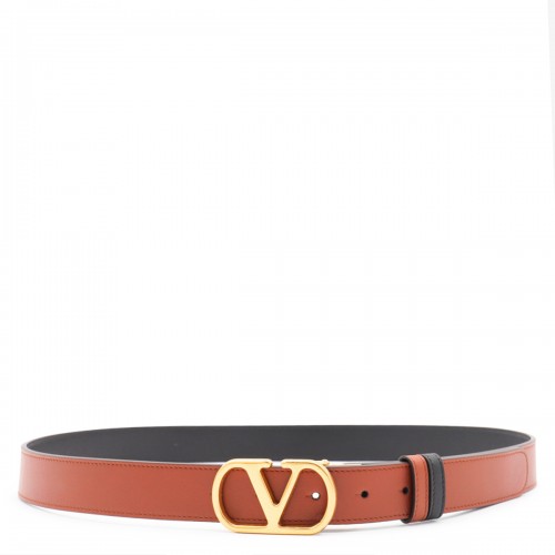 BROWN AND BLACK LEATHER BELT