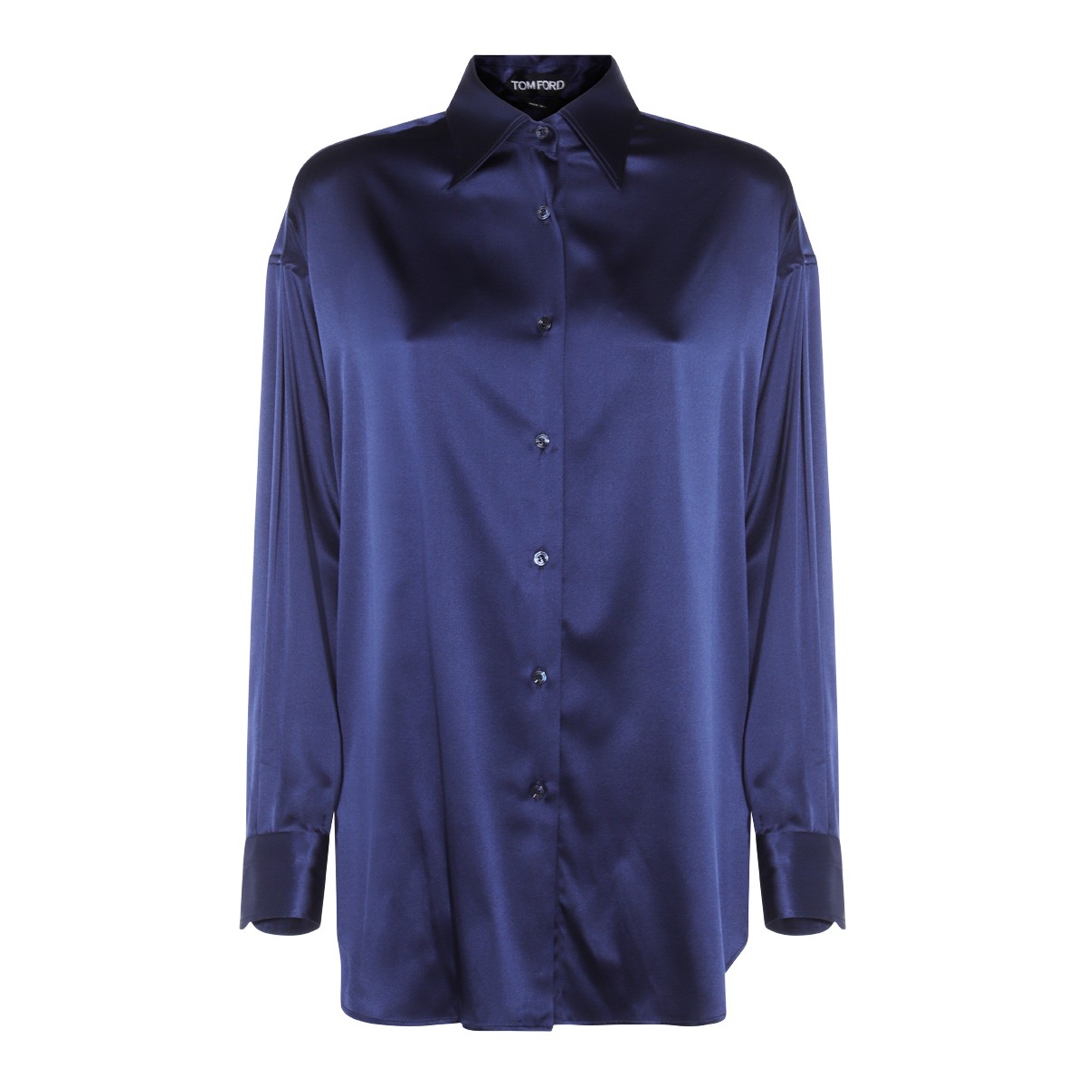 NAVY SILK SHIRT