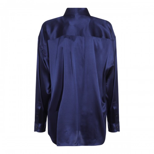 NAVY SILK SHIRT