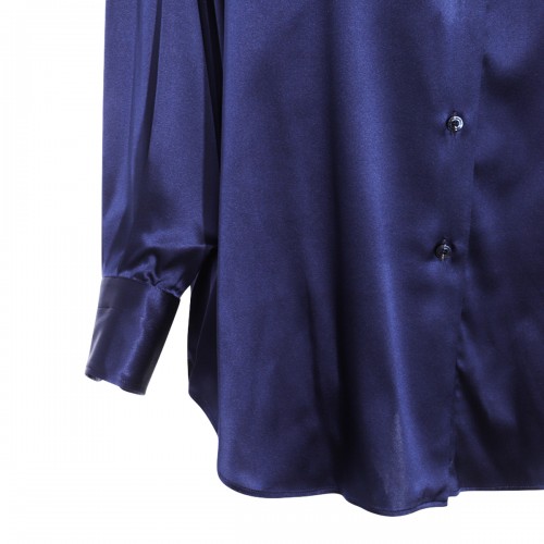 NAVY SILK SHIRT