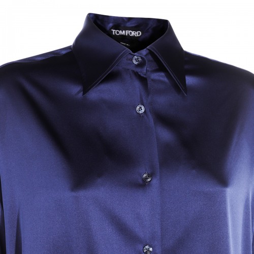 NAVY SILK SHIRT