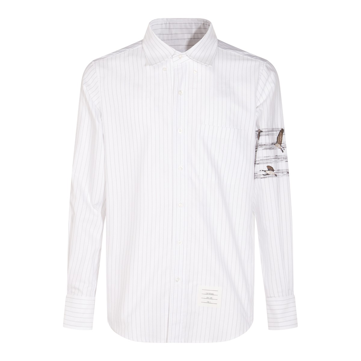 WHITE AND GREY COTTON SHIRT