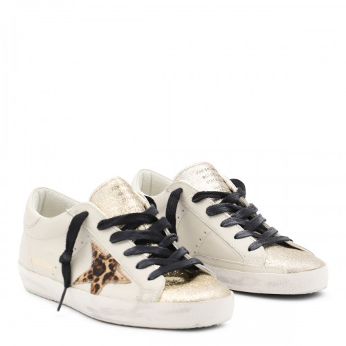 LIGHT BEIGE LEATHER SUPER STAR SNEAKERS