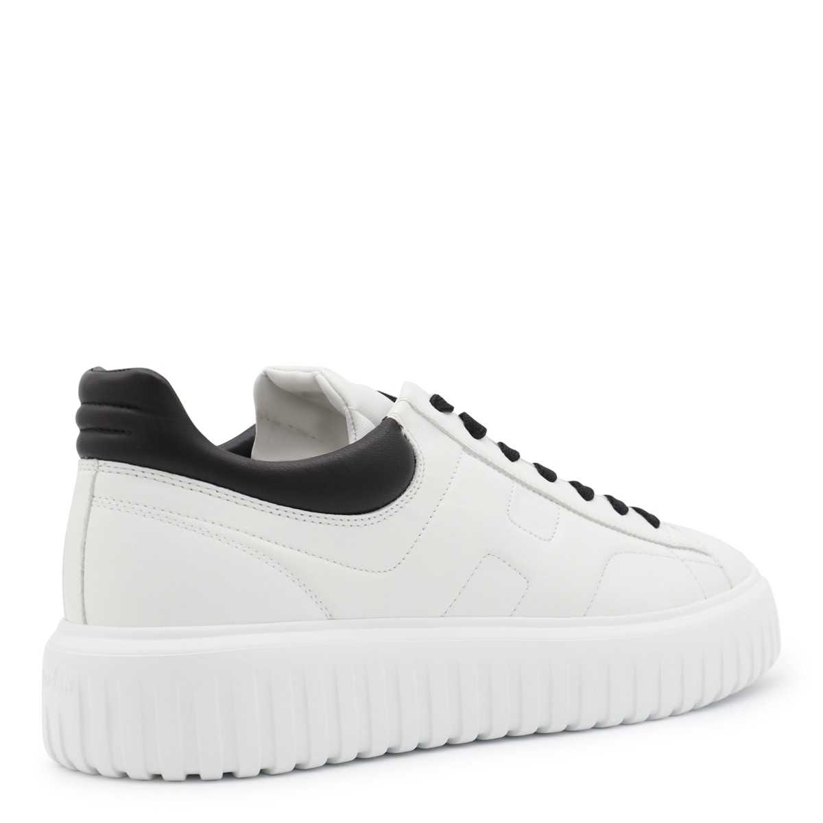 WHITE AND BLACK LEATHER SNEAKERS WHITE AND BLACK LEATHER SNEAKERS