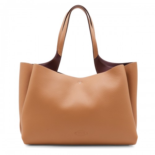 BROWN LEATHER TOP HANDLE BAG