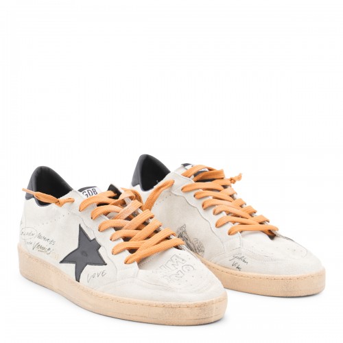 GREY AND BLACK LEATHER BALL STAR SNEAKERS