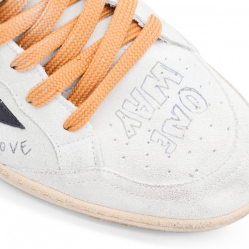GREY AND BLACK LEATHER BALL STAR SNEAKERS
