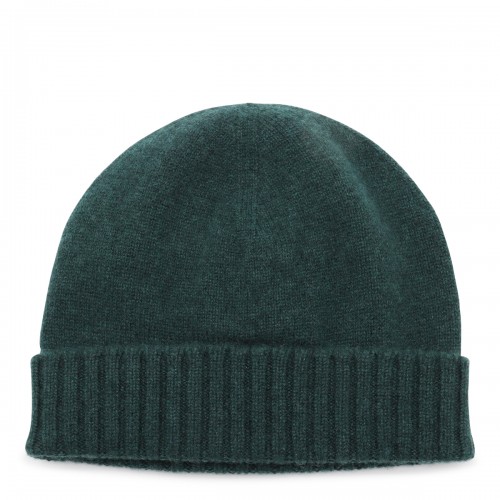 GREEN CASHMERE BEANIE