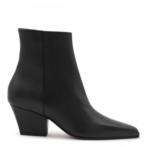 BLACK LEATHER JANE BOOTS