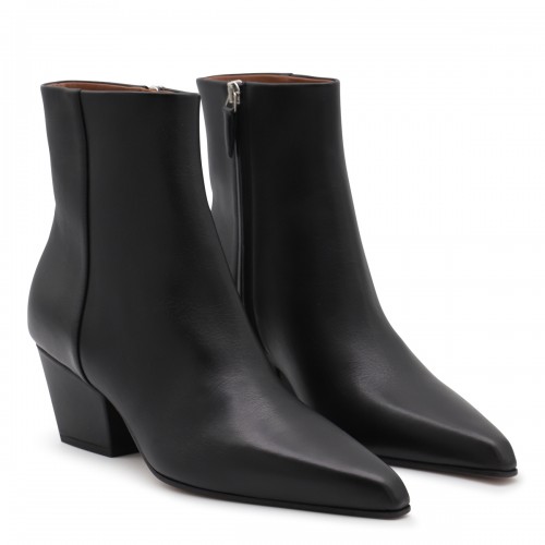 BLACK LEATHER JANE BOOTS