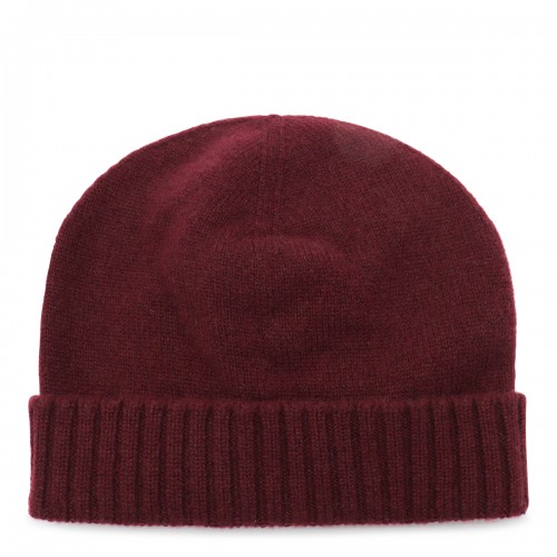 BURGUNDY CASHMERE BEANIE 2